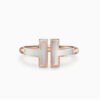 2024 designer ring Double Ring Serling Sier Plaed Rose Gold Opening Inlaid With Diamond Half Wedding Anniversary for women gift with boxq1