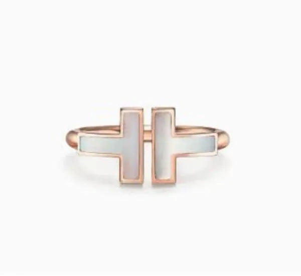 2024 designer ring Double Ring Serling Sier Plaed Rose Gold Opening Inlaid With Diamond Half Wedding Anniversary for women gift with boxq1