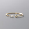 Modian Real 925 Sterling Silver Simple Thin Clear CZ Finger Rings Adjustable 14K Gold Ring For Women Wedding Jewelry Gifts