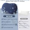 Camping Pillow for Sleeping, Memory Foam Travel Pillow, Cooling Small Pillow for Camp,Backpacking,Trip,Breathable & Waterproof Cover (1, Blue)