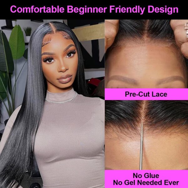 ece0562867d06a1b Glueless Straight 13x4 Front Pre-Cut Human Hair Wigs Ready To Wear 6x4 5x5 Hd Lace Closure Wig