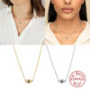 CANNER Sterling Sier Exquisite Eye Diamond Stone Pendant Necklace for Women Chain Choker Necklaces Fine Jewelry Collares