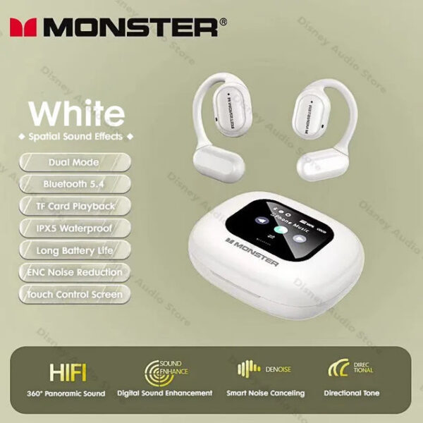 ecf59f95e42bbf75 Monster Smart Touch Screen Bluetooth 5.4 Earphones Sports OWS Wireless Headphone IPX5 Waterproof Headsets Support TF Card Music