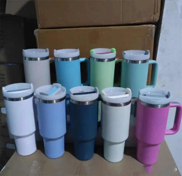 ed053cbc7911a236 Camelia Pink Gradient Parade Black Chroma With 1:1 H2.0 40oz Stainless Steel Tumblers Cups with Silicone handle Lid Straw Travel Car mugs Water Bottles US STOCK
