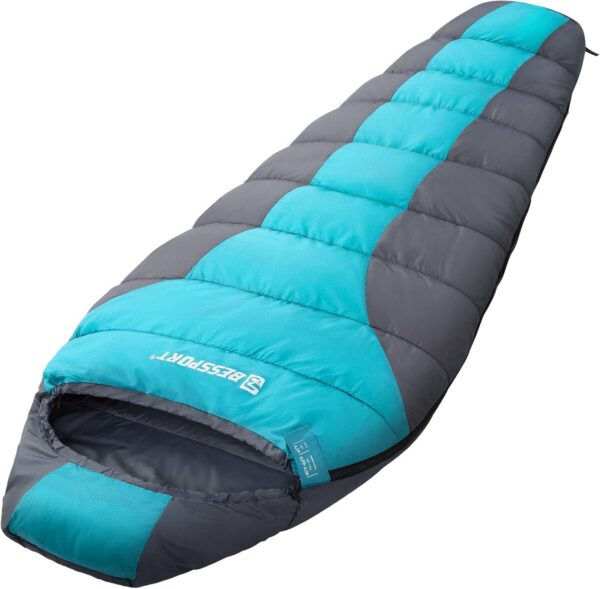 ed097cd00bacffb6 Bessport Schlafsack Outdoor Mumienschlafsack 3 Saison Klein und Ultraleicht Erwachsene Schlafsack Warm Wasserabweisend für Camping Schlafsack Trekking