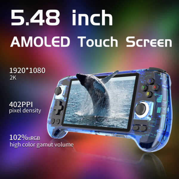 ed1a20017b22ff7a ANBERNIC RG556 Retro Handheld Game Console Android 13 System 5.48 inch AMOLED Screen T820 Video Player Built-in Hall Trigger Fan