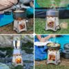 Lixada Compact Folding Wood Stove for Outdoor Camping Cooking Picnic