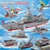 1560pcs Model Warships Building Blocks Construction Navy Battleship Army Boat Aircraft Bricks Toys for Children Gift