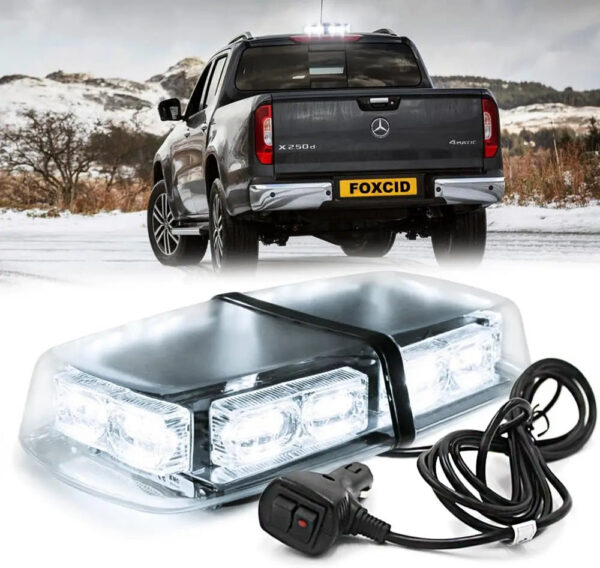 12" 36 LED 18 Watts Emergency Hazard Warning Security Roof Top Flash Strobe Mini Light Bar with Magnetic Mount, for Plow or Tow