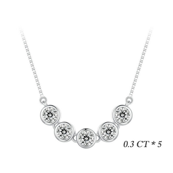 BAMOER 1 Carat Bazel Moissanite D color VVS1 Lab Grown Diamond Necklace for Women Sterling Sier Wedding Jewelry