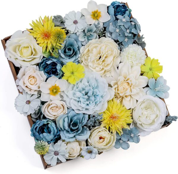 Serra Flora Artificial Christmas Flowers Greenery Combo Box Set Faux Flowers Bulk Flower Leaf with Stems for DIY Tree Ornaments Xmas Wreath Floral Arrangements Centerpieces