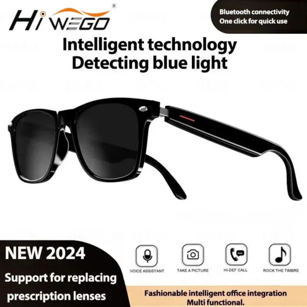 ed35fa08302b5b50 Hiwego Camera Smart Music Sunglasses Earphones Wireless Bluetooth Headset HIFI Sound Headphone Driving Glasses Hands-free Call