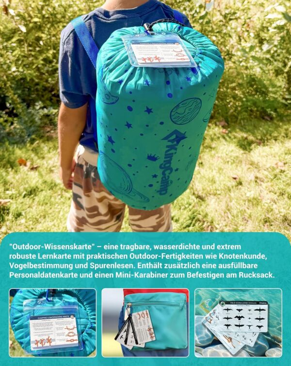 ed4004d49af624fe KingCamp Kinderschlafsack Schlafsack Winter Warmer Deckenschlafsack 3-4 Jahreszeiten für Kinder beim Camping Trekking 170 x 70 cm Komfort: 7°C 1.4 KG