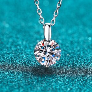 ed54de1d082c4f17 Smyoue 1-3CT 9MM Real Moissanite Necklace Sterling Sier Round Brilliant Cut Lab Created Diamond Pendant for Men Women Box