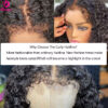 ed56d20a1a5a58b6 Kinky Curly Edged Short 13x4 Transparent Lace Front Wigs For Women Human Hair Remy 4x4 Closure Soft Bob Wig