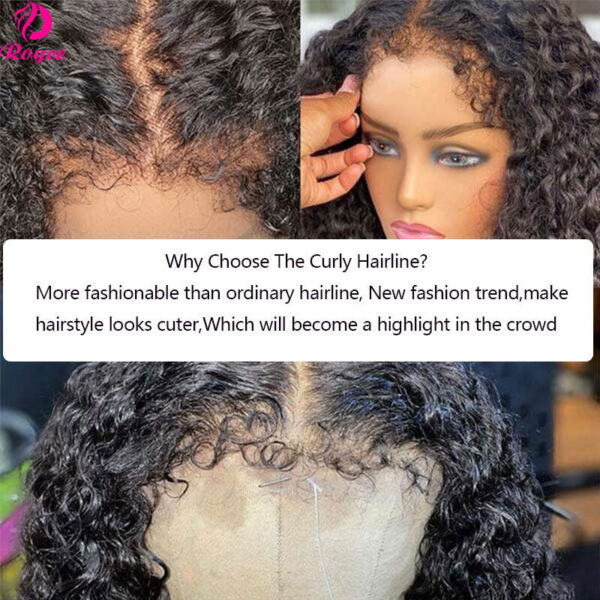 ed56d20a1a5a58b6 Kinky Curly Edged Short 13x4 Transparent Lace Front Wigs For Women Human Hair Remy 4x4 Closure Soft Bob Wig
