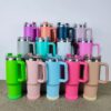 40oz Pink Tumblers Cup With Handle Insulated Stainless Steel Lids Straw Car Travel Mugs Coffee Tumbler Termos Cups ready to ship Water Bottles