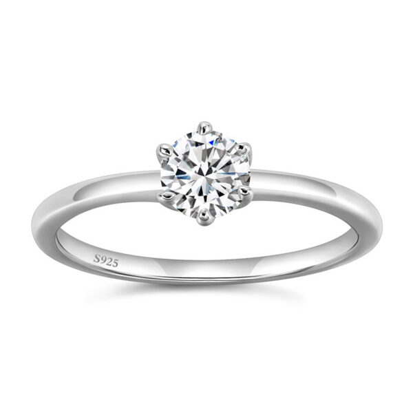 ed59b24cf380db0a Trumium 0.5/1 Ct D Color Moissanite Ring For Women Diamond moissanite Rings s Sier Engagement Wedding Bands Fine Jewelry