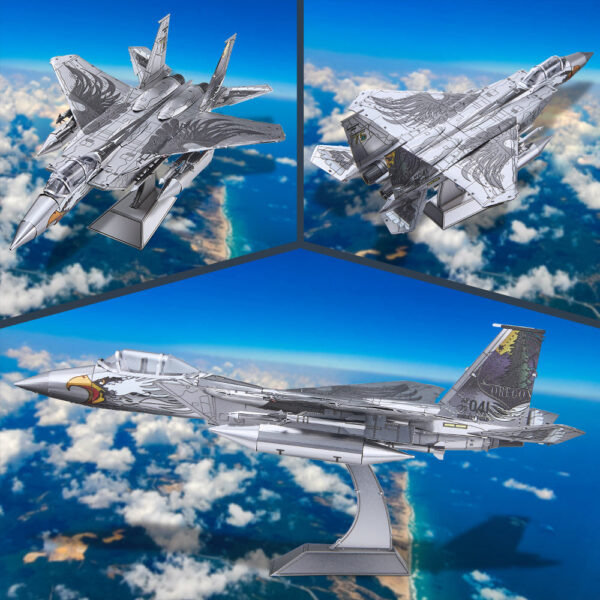 ed5e1b7b515075de Piececool 3D Metal Puzzles F-15 Assembly Model Kits Adult DIY Fighter Aircraft Jigsaw for Collection Birthday Gifts