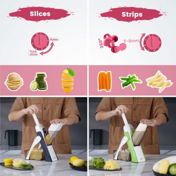 ed671d9b3730939a SUPMAKIN Safe Mandoline Kitchen, Adjustable Vegetables Food Chopper, Potatoes Sl