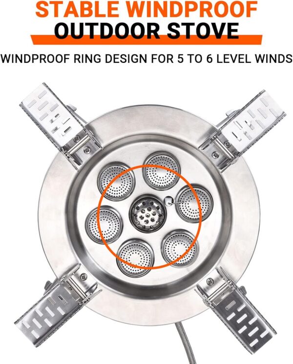 Bulin Gas Campingkocher Gaskocher mit Piezozündung Faltbarer Gaskocher Outdoor Windschutz Kocher Gasbrenner für Camping Trekking Hiking Picknick Wandern