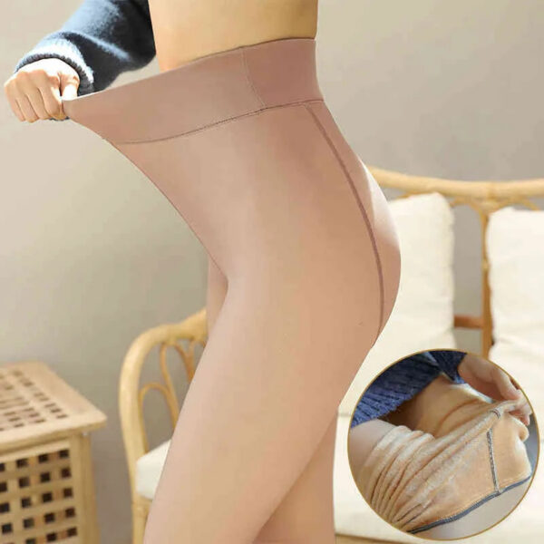 Fake Translucent Women's Fleece Thick Warm Winter Tights Thermo Pantyhose Thermal Stockings Insulated Leggings 211216