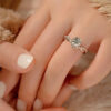 KNB Certified 0.5CT Moissanite Dia Princess Crown Rings for Women Original Sterg Sier Engagement Ring Fine Jewelry