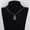 ed9b1bedaf20f2bb Sterling Sier CZ Diamond Teddy Bear Necklaces For Women Hollow Cute Cartoon Pendants Kids Girl Fine Jewelry