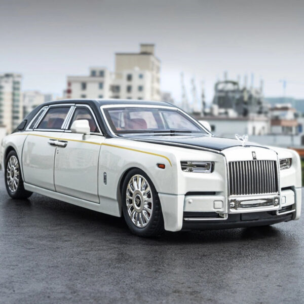 1:18 Rolls-Royce Phantom Car, Zinc Alloy Pull Back Diecast Car with Sound and Light, Realistic Modeg Model Toy