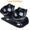 eda53541ea298d4a Cat Food Bowls Elevated Cat Bowls Tilted 15° Plastic Cat Dishes Double Raised Cat Bowl with Non-Slip Rubber Base Stand for Cats (Black)