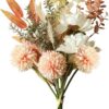 KIRIFLY Artificial Fake Flowers Plants Silk Flower Arrangements Wedding Bouquets Decorations Plastic Floral Table Centerpieces for Home Kitchen Garden Party Décor (Purple White)