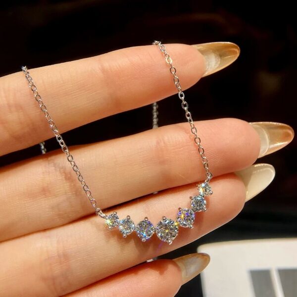 Real Moissanite Diamond for Woman Engagement Jewely with Certificates Sterling Sliver Plated White Gold Necklace