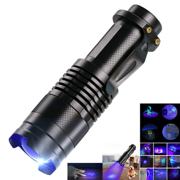 edd5ffa7020409e4 UV LED Flashlight Portable Blacklight 395nm Wavelength Violet Light Pet Urine Scorpion Feminine Hygiene Detector Torch