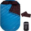 KingCamp Double Sleeping Bag for Adults, Queen Size 2 Person XXL Flannel Sleeping Bag, Waterproof Lightweight Flannel Quilt with 2 Pillows, Perfect for Couples Family Camping Hiking