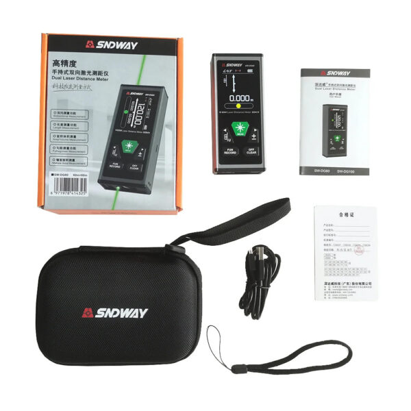 ede533f1d1fe841e SNDWAY SW-DG60 DG100 2 Way Measure Rangefinder Green Laser Distance Meter Mini Digital Range Finder 60M 100M