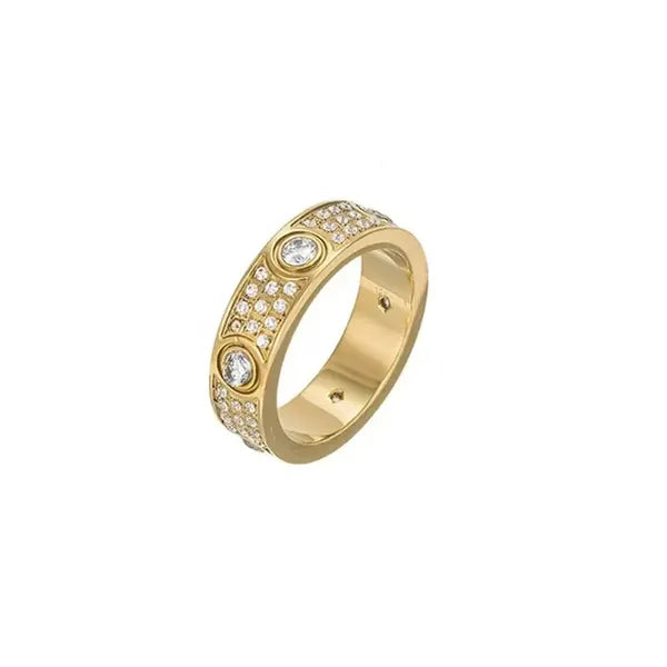 edeb49562818fdcb brand Jewelry Designer Couples Diamond Screw Ring Ladies stainless steel zircon jewelry Gift 6-10