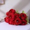 edf06ca962182cd6 Duovlo Springs Flowers Artificial Silk Peony Bouquets Wedding Home Decoration,Pack of 1 (Spring Red)