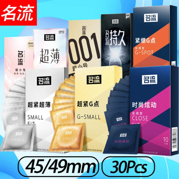 30pcs Ultra Thin Condoms for Men Anti Falling Off 45mm 49mm Small Size Penis Sleeve Slim Fit Sex Toys Condom Couples Sex Tools