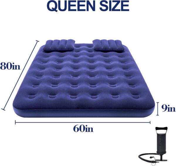 DIMAR GARDEN Queen Size Camping Air Mattress Inflatable Bed with Pillow,Include Hand Pump