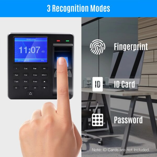 edf61eb52c0173b4 2.4 Inch Attendance Machine Fingerprint/Password/ID Card Recognition Time Clock Employee Checking-in Recorder Multi-language
