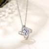 1pcs Steel Color-color Necklace Ladies Cold Wind Four Leaf Clover With Diamonds Brass Pendant Jewelry