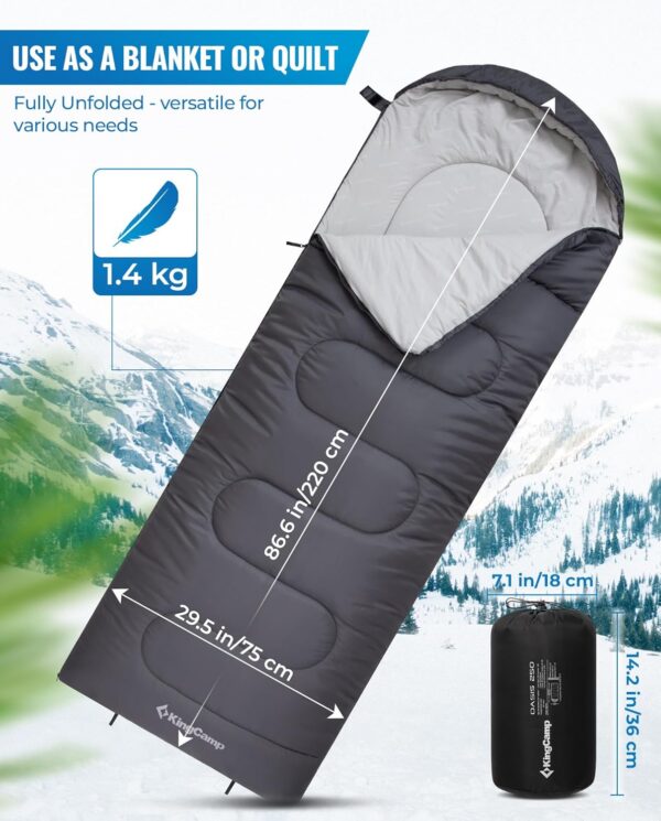 edfbb83bf80f5c55 KingCamp Sleeping Bag 3 Season- Lightweight Waterproof Camping Sleeping Bag Indoor & Outdoor Use for Adults Kids for Hiking Backpacking and Camping with Compression Sack