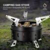 ee05e0d0a9734037 Odoland Campingkocher Gaskocher mit Adapter und Faltbar Aluminium Gas Campingkocher für Schraubkartusche Gasbrenner Faltbar Camping Kocher für Wandern Picknick Outdoor