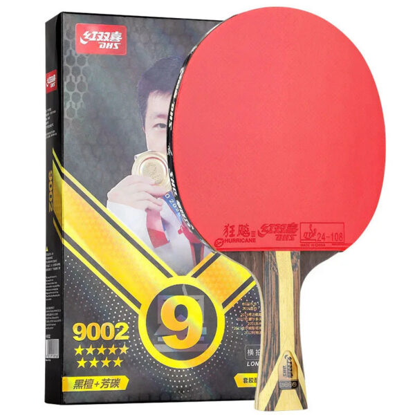 DHS 9 Star Table Tennis Racket Professional 5 Wood 2 ALC Offensive Ping Pong Racket with Hurricane Sticky Rubber