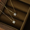 ITSMOS Solid Sterling Sier Zircon Flower Diamond Pendant Dainty Simple Gold Necklace For Women Wedding Party