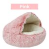 ee2a3f568dc186c4 Soft Plush with Cover Round Bed Pet Mattress Warm Cat Dog 2 in 1 Sleeping Nest Cave for Small Dogs