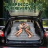 ee4cab5d52641a03 SUV Air Mattress, Thickened Flocked Camping Bed for Car Trunk & Back Seat , Includes Electric Pump & 2 Foot Pedals , Portable Inflatable car Mattress (Gray)