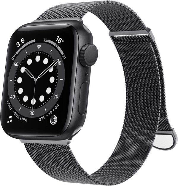 ee517cdb34623f62 OULUOQI Compatible with Apple Watch Band Series 9, Ultra/Ultra 2, SE 8 7 6 5 4 3 2 1 38mm 40mm 41mm 42mm 44mm 45mm 49mm Women and Men, Stainless Steel Milanese Loop Magnetic Clasp Replacement for