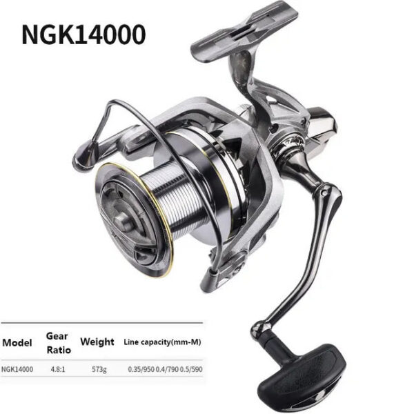 NHUE Big Spinning 8000 9000 10000 12000 14000 Drag 20KG Powerful Reel Saltwater Fresh Water Fishing Pesca