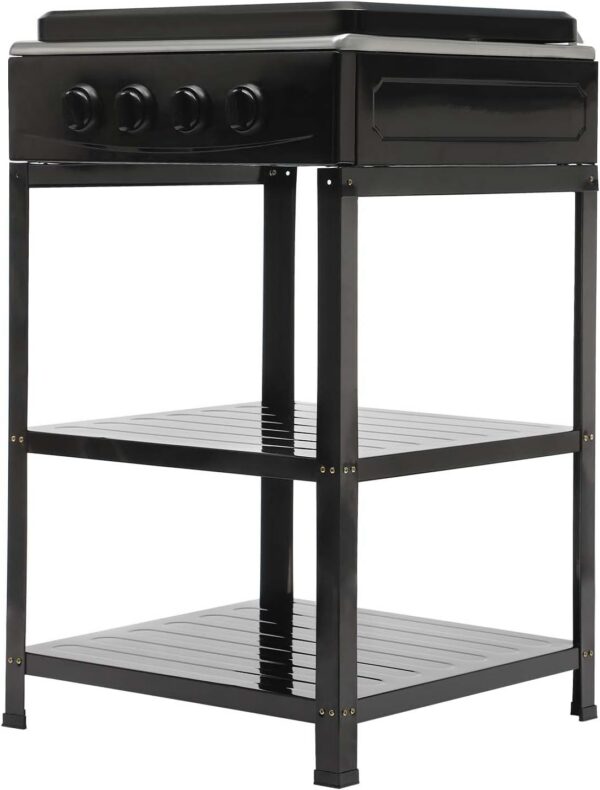 ee59da2046ab47a7 4 Burner Gas Stove Portable Outdoor Stove with Removable Storage Stand, Heavy Duty Stainless Steel Propane Gas Cooker with Wind Blocking Cover for Camping Picnic Home RV Cooking (no hose)
